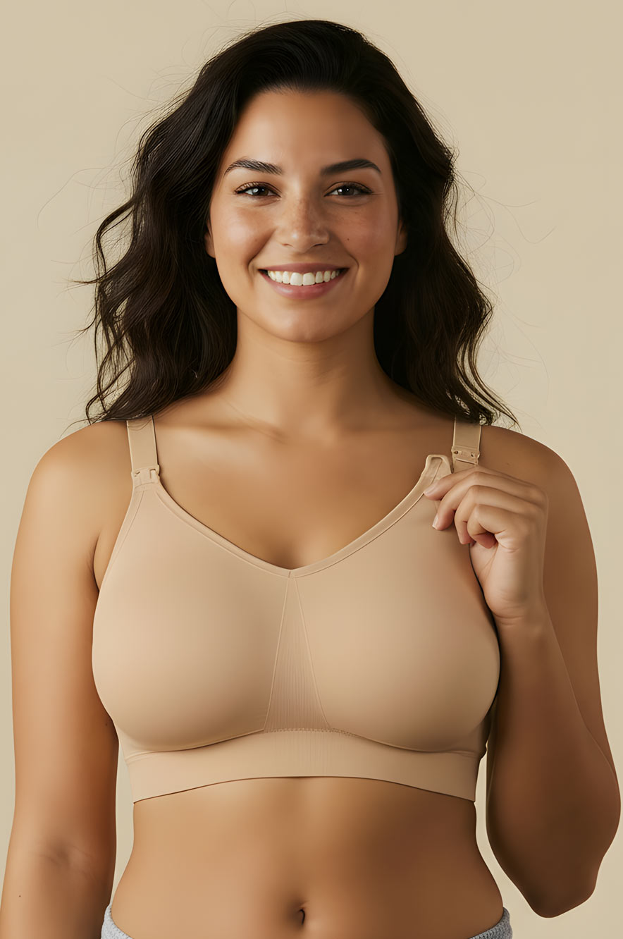 חזיית הריון והנקה יעל seamless בצבע גוף - חזיות הריון והנקה מבית אבישג ארבל