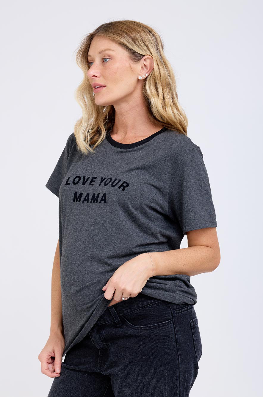טי שירט הריון LOVE YOUR MAMA מרנגו - אופנת הריון של אבישג ארבל - תמונה 2