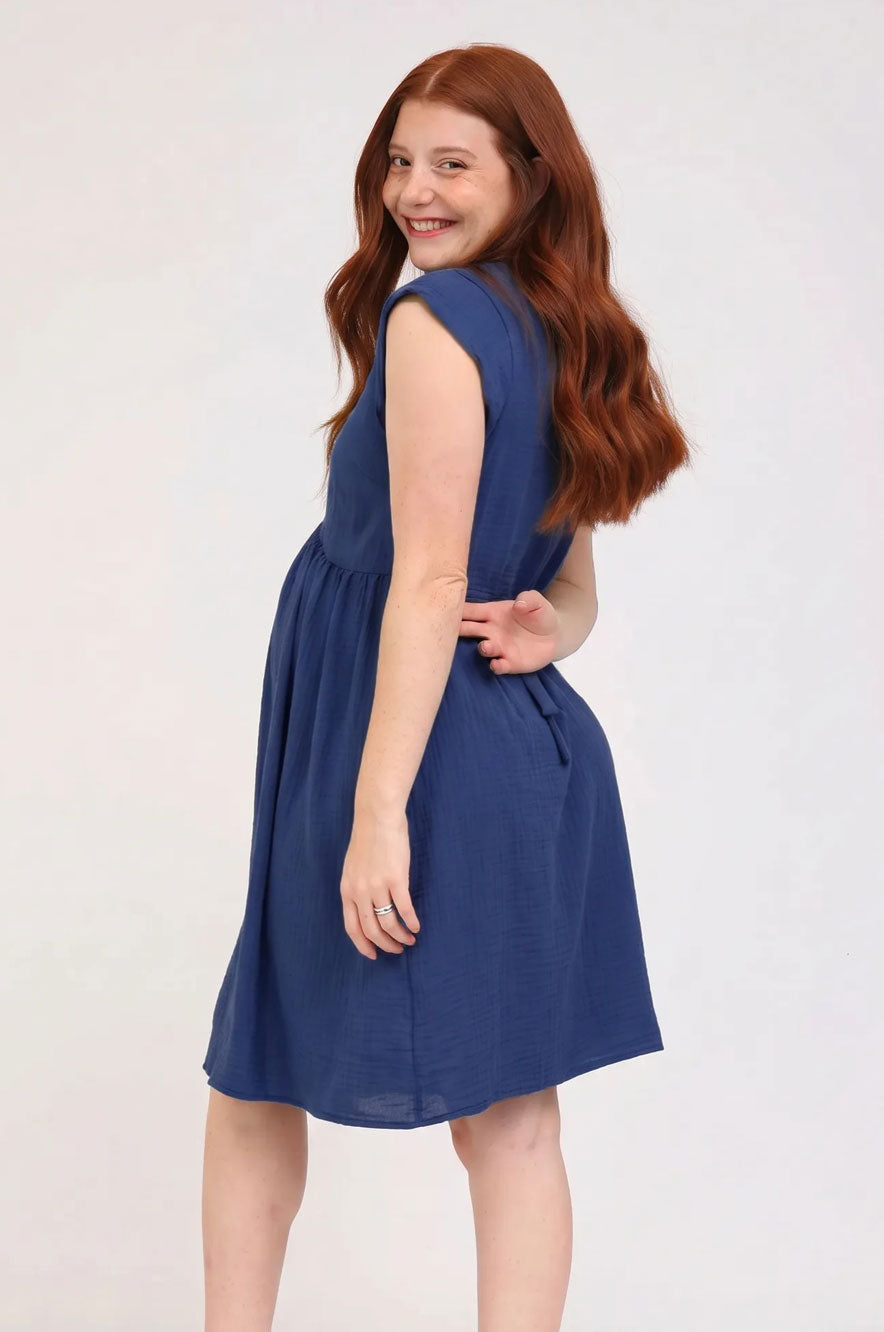 שמלת הריון אורין גינס - כיווצים מחמיאים בבטן - אבישג ארבל