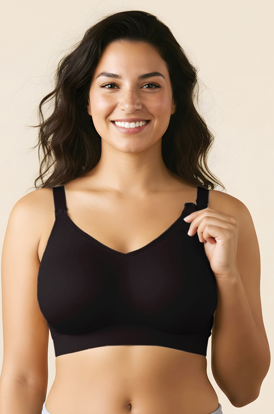 חזיית הריון והנקה יעל seamless בצבע שחור - חזיות הריון והנקה מבית אבישג ארבל