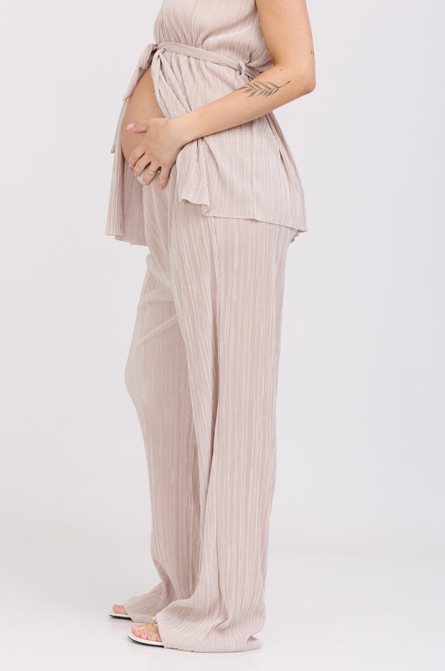 מכנסי הריון פליסה אבן - מכנסי הריון מבית אבישג ארבל - תמונה 4