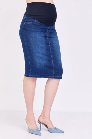 חצאית ג'ינס להריון יעל כחול כהה של אבישג ארבל