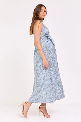 שמלת הריון קרול הדפס שמנת של אבישג ארבל